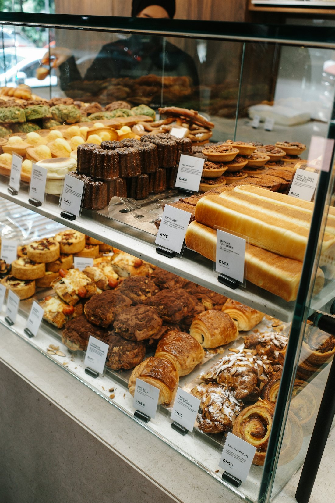 Display case full of pastries