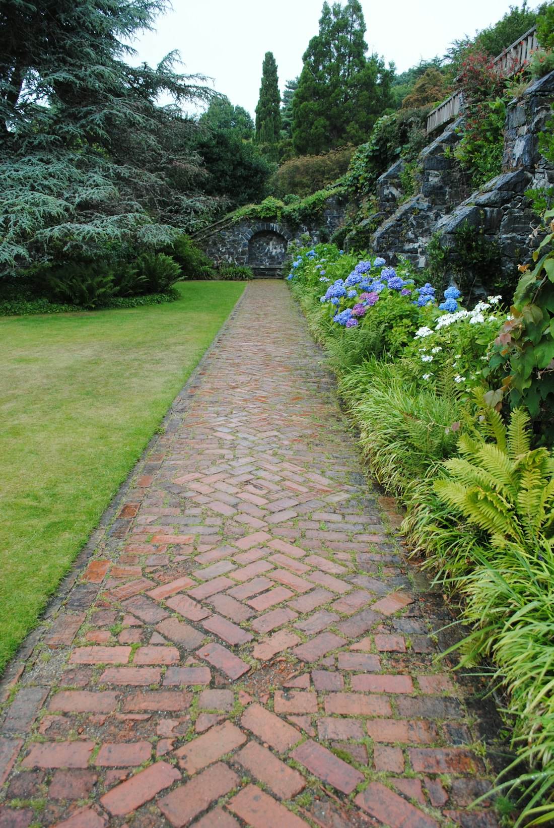 Brick path through a garden
