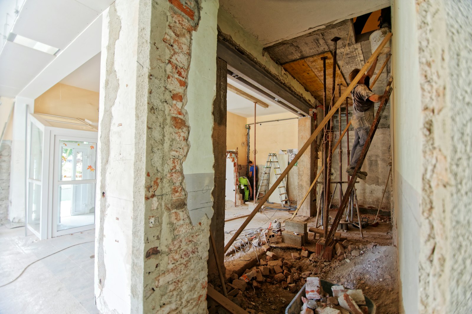 Our crew mid-renovation