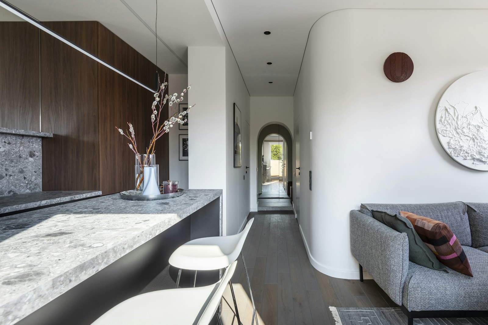 Living room with kitchenette