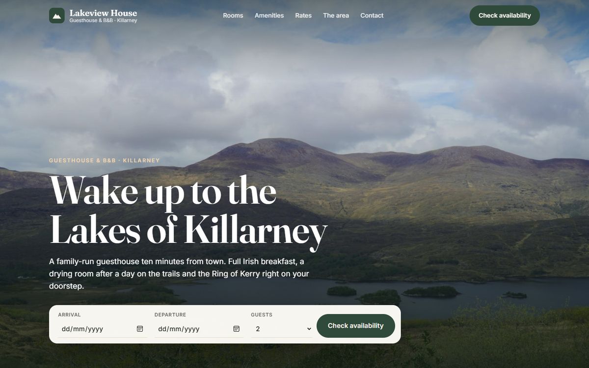 Lakeview House guesthouse website