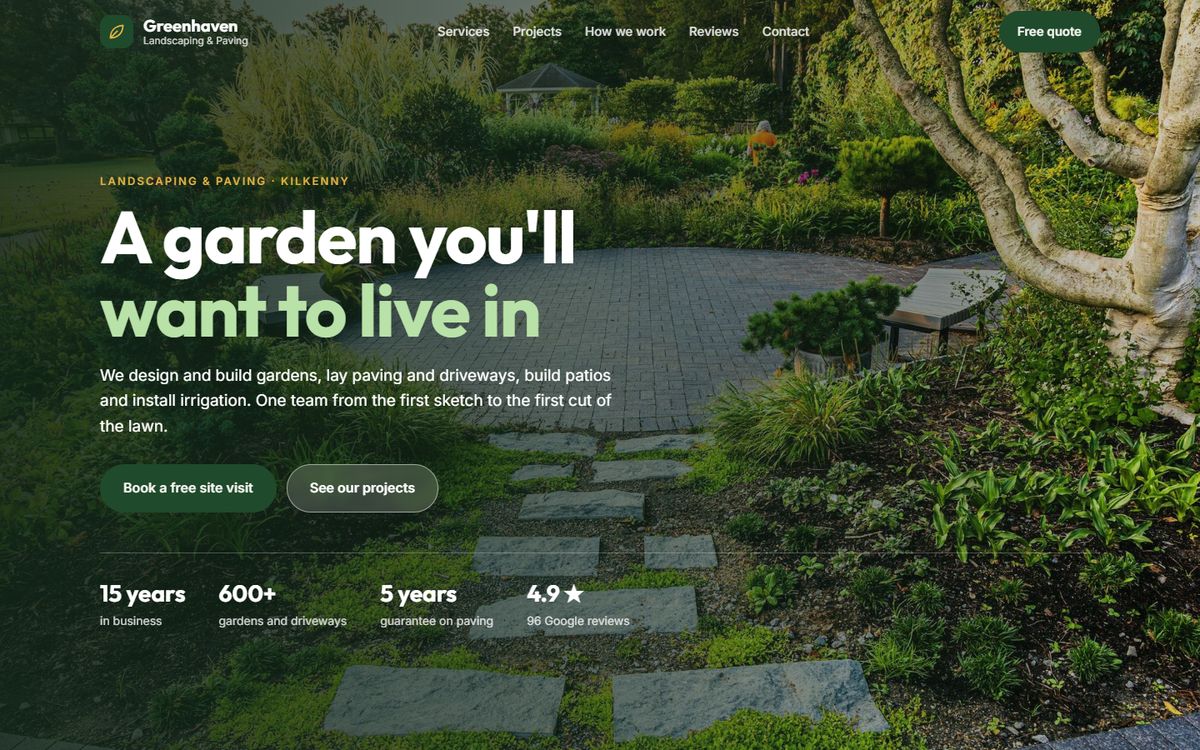 Greenhaven landscaping company website