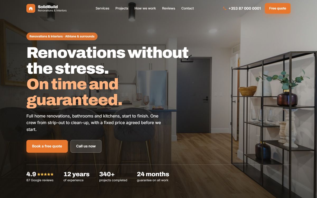 SolidBuild renovation company website